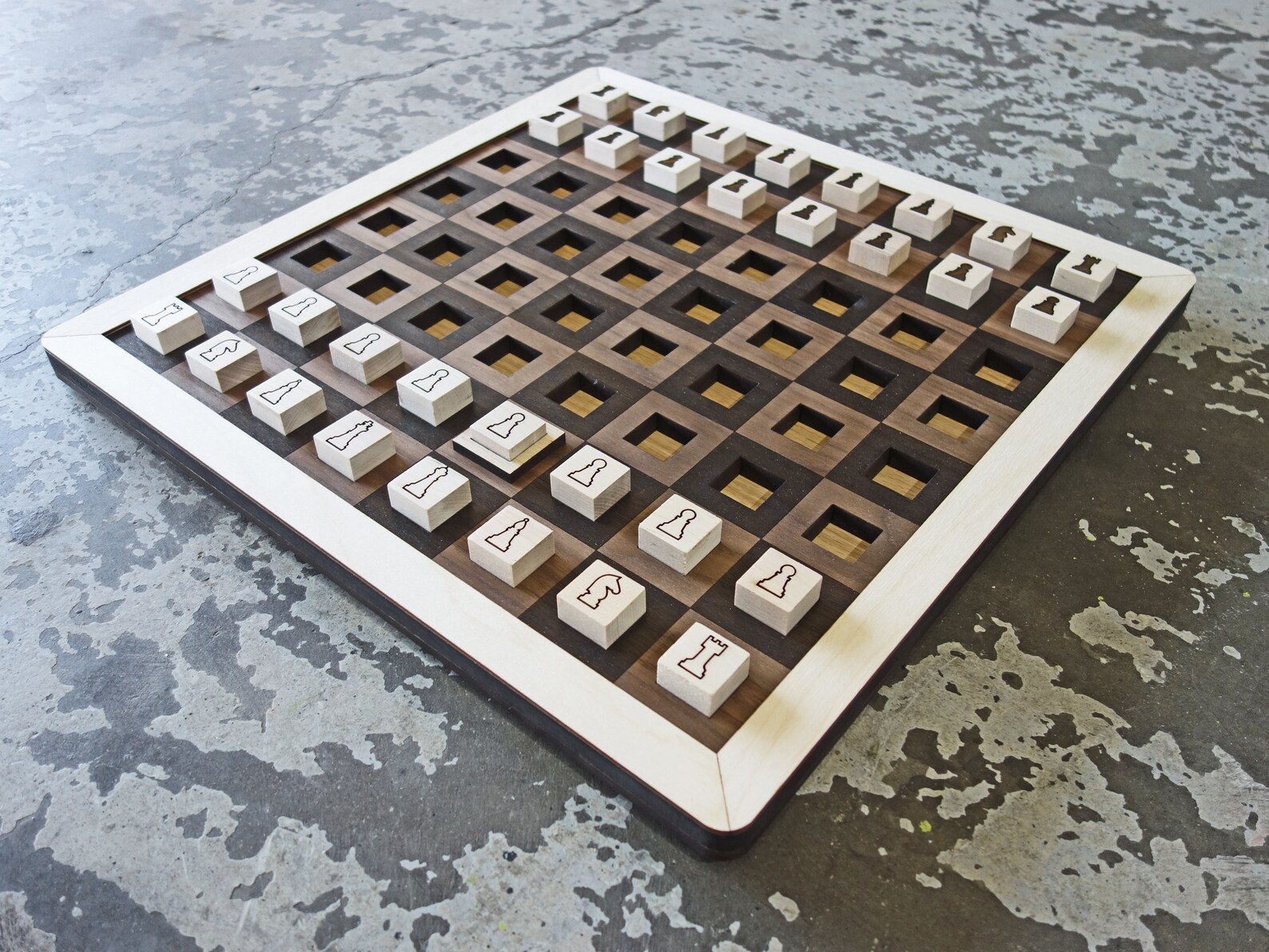 Wall Hanging Chess Board Game Unique Gift Ideas Vertical Etsy