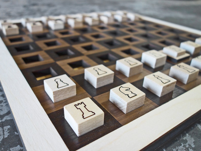 Wall Hanging Chess Board Game Unique Gift Ideas Vertical Etsy