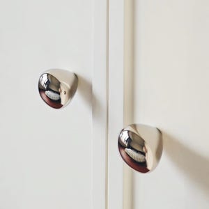 Titanium Silver Ball-shaped Single hole Brass Knob/Modern Cabinet Handles Kitchen Knob/Ornate brass knobs/unlacquered knobs