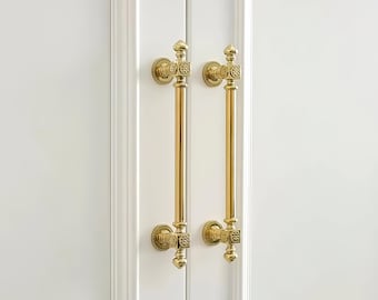 French Luxury Cabinet Door Handles/Solid brass handles and knobs/Polished gold and silver handles/A handle consisting of 13 componentc