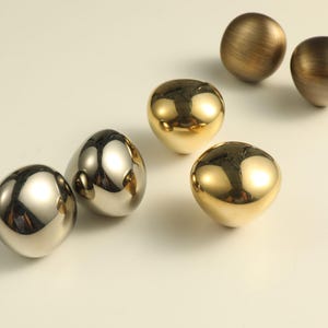 Unlacquered Brass Kitchen Cabinet Knobs/Polished Nickel Cabinet pulls/Antique Drawer Pulls, Vintage Dresser Handles, Single Hole Hardware
