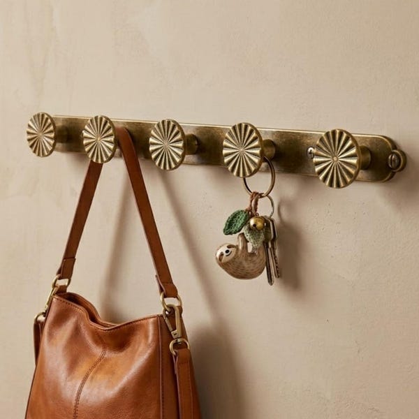 Towel Hook,Bathroom Wall Hook Rail,Pleated Gold Coat Rack,Sunburst Robe Holder, Vintage Modern Home Hardware,Cabinet knobs