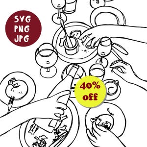 Cliparts: Unordentlicher Esstisch – Handgezeichnete Illustration (SVG, PNG, JPEG)