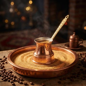 Turkish Copper Coffee Pot, Handmade Cezve, Turkish Greek Arabic Coffee Maker, Stovetop Coffee Pot, Outdoor Pot, Coffee Gift Box