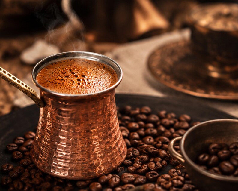 Handmade Copper Turkish Coffee Pot Set, Coffee Pot, Coffee, Coffee ...