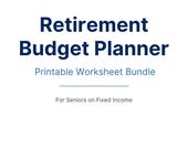 Retirement Budget Planner Printable for Seniors | Fixed Income Tracker | 6-Page Financial Organizer | Large Print Money Management Worksheet