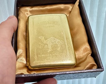 Vintage Camel Filters cigarette case by KUBOY – Golden & with original packaging