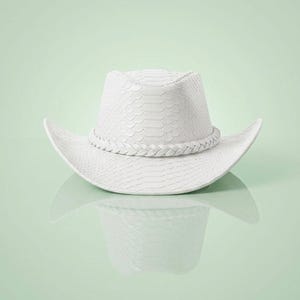 Handmade Python Leather Cowboy Hat | Exotic Scale Texture Western Hat | Gothic Ranch Style Hat | Unisex Festival Fashion Accessory