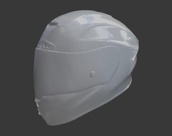 Motorcykelhjälm Utskriftsklar Högdetaljig 3D-modell Spelklar Ren topologi