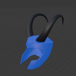 Casque Loki, pièces séparées prêtes à être imprimées, modèle 3D très détaillé, topologie propre et prête pour le jeu