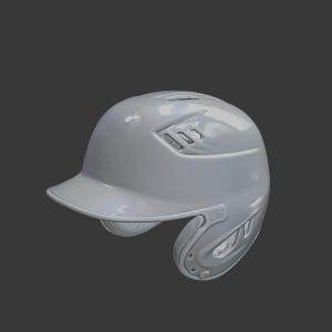 Puede incluir: Casco de béisbol gris con acabado brillante. El casco tiene visera, orejeras y orificios de ventilación. Diseñado para proteger la cabeza durante las actividades de béisbol.