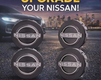 Nissan Set of 4 Wheel Center Caps: Frontier, Kicks, Leaf, Rogue - 4x