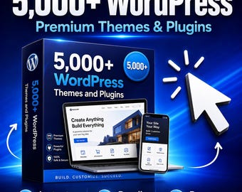 5,000+ WordPress Themes Plugins Bundle (Digital Download)