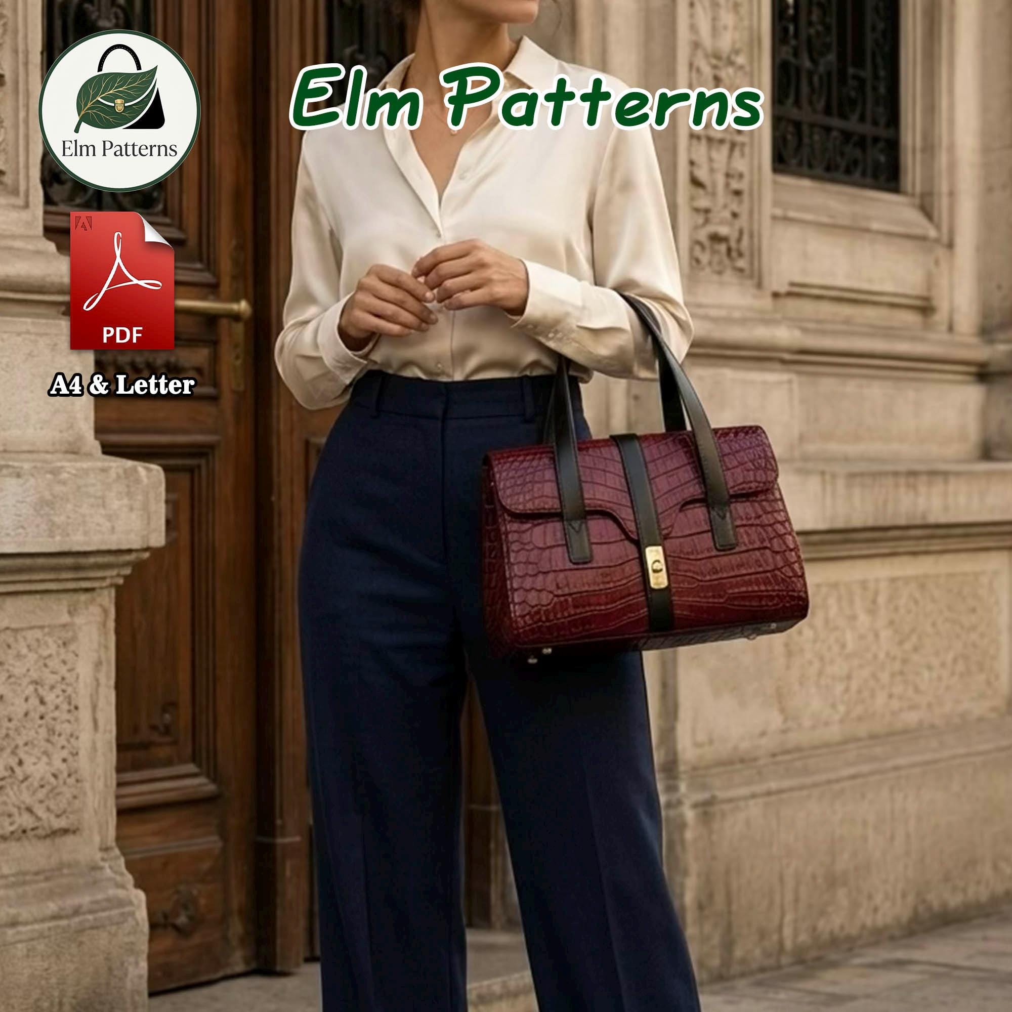 Leather Handbag PDF Pattern | Shoulder Bag Template | DIY Instructions ...
