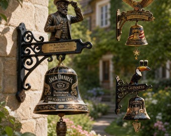 Jack Daniel's 160th Anniversary Resin Bell with Gentleman Figure Suitable for home decoration and bar decoration