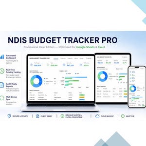 NDIS Budget Tracker PRO – Självhanterad, planstyrd finansieringsplanerare (Excel, G-ark)