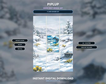 Piplup 98/94 - Arte para fichário expandida, display imprimível com 9 cartões, download digital