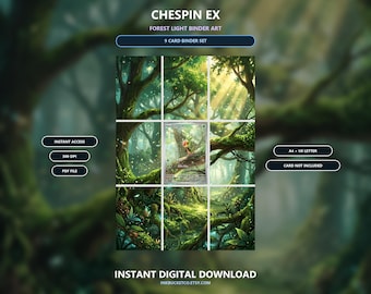 Chespin 87/86 Extended Binder Art, 9 Card Printable Display, Digital Download