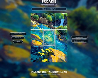 Froakie 88/86 Extended Binder Art, 9 Card Printable Display, Digital Download