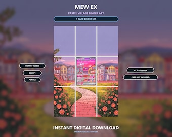 Mew 53 Extended Binder Art, 9 Card Printable Display, Digital Download
