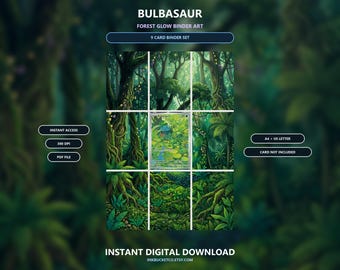 Bulbasaur 166/165 Extended Binder Art, 9 Card Printable Display, Digital Download