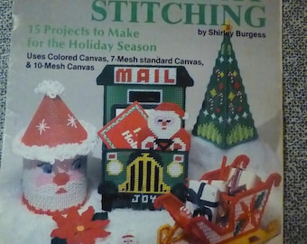 Needlework Plastic Canvas #7517 Holiday Stitching 15 Christmas Projects etc.