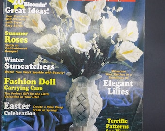 Plastic Canvas! Magazine Vol 1 #36 20 Projects Lilies Suncatchers Roses Easter Dolls Etc.