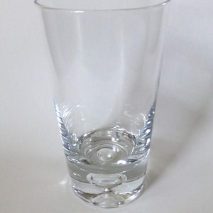 Krosno Poland Vintage Controlled Bubble Base Glass Lemonade tumbler 6.25” EUC