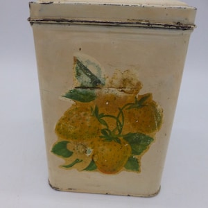 Empeco Kitchen Tin w/ Strawberry Decal Vintage