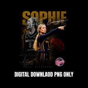 Sophie Cunningham pekande finger PNG, vintage basketskjorta design, retro sportgrafik, meme PNG, digital nedladdning, omedelbar nedladdning
