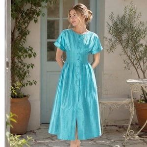 aqua beach bridesmaid dresses Aqua and Tan Beach Wedding Party
