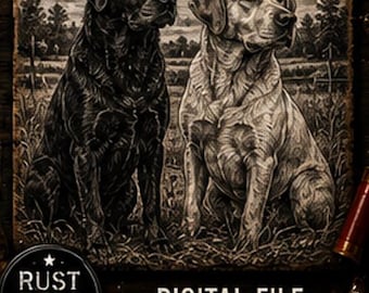 Labrador Retriever SVG Bundle | Hunting Dog PNG | Rustic Duck Hunting Digital Files