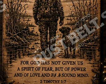 2 Timothy 1:7 Christian Hunting SVG | Faith Based Outdoorsman PNG | Rustic Hunting Digital File