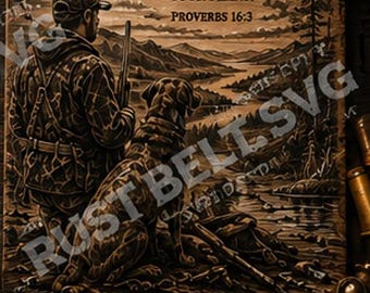 Christian Hunter SVG | Proverbs 16:3 Verse Design (Digital File)