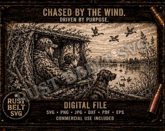 Duck Hunting Blind SVG Father Son Hunting Rustic Outdoors Laser Engraving Artwork