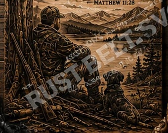 Matthew 11:28 Christian Hunting SVG | Faith Outdoorsman PNG | Rustic Hunting Digital File