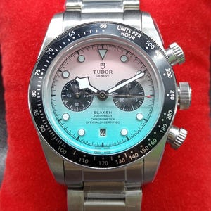 Orologio da polso automatico da uomo Tudor Geneve Black Bay Chrono Date Indicator con quadrante bicolore, spedizione gratuita.