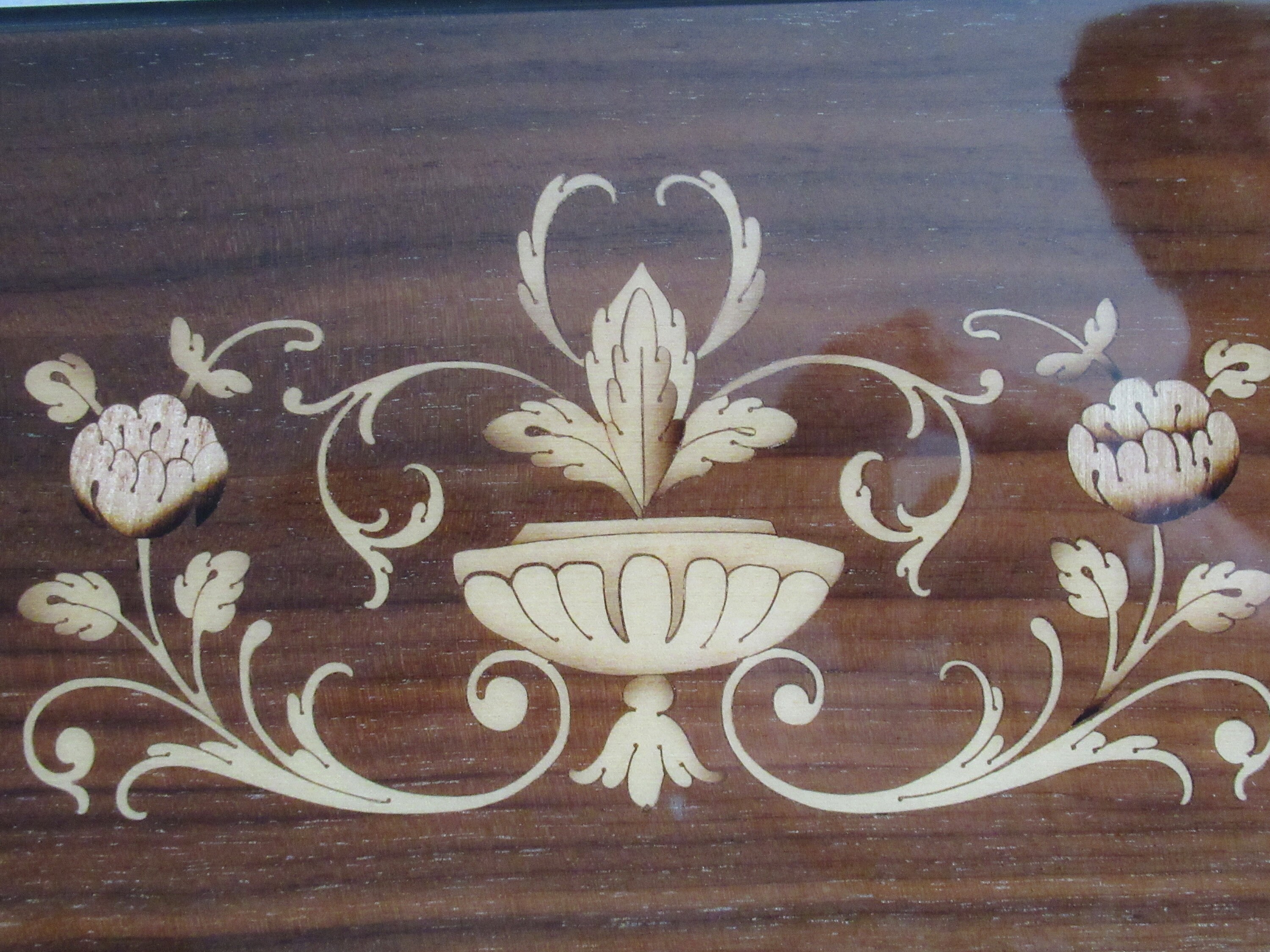 Italiann Inlay Designs Vintage 1950's Italian Inlay Jewelry Box Lacquered Finish Burgandy ...