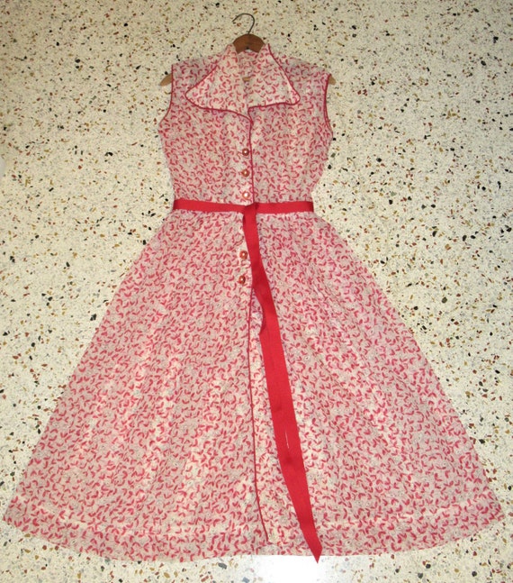 Vintage 1930-40's Day Swing Dress Afternoon Tea C… - image 6