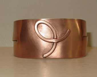 Vintage Copper Open Cuff Bracelet Fight HOPE Symbol Logo 1-1/8 x 6-1/4