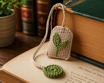 Bladwijzerpatroon gehaakt pdf-bestand – cadeau botanisch boekliefhebber, haaktutorial voor beginners