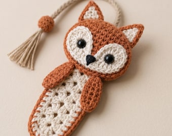Fox Bookmark Crochet Pattern, Woodland Animal Bookmark Tutorial, Book Lover Gift Crochet Project, PDF Pattern Digital Download