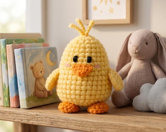 Baby Chick Crochet Pattern, Amigurumi Plush Tutorial, Farm Animal Toy (PDF Download)