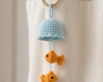Crochet Jellyfish Goldfish Bag Charm Pattern (PDF Download)