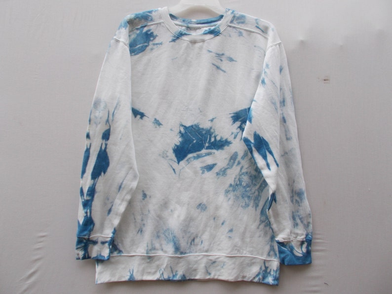Large Sweater Shibori tie dye sweatshirt Extra Long sweatshirt Indigo Sweatshirt