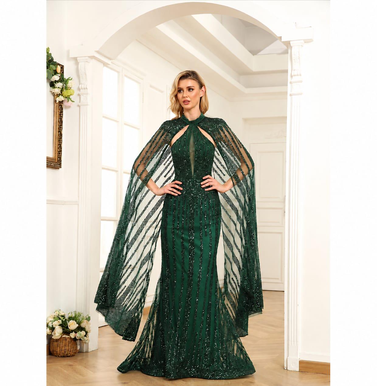 Green Formal Dress With Sleeves - Etsy Green Formal Dress With Sleeves - Etsy