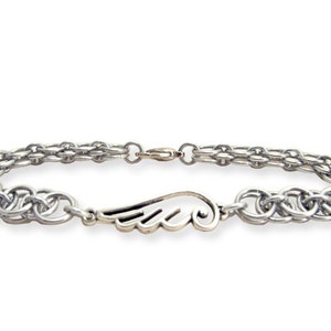 Valkyrie Bracelet, Viking Bracelet, Norse bracelet, valkyrie chainmaille bracelet, Wing Helm aluminum chainmaille bracelet