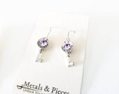 Tiny Key Bullet Earrings