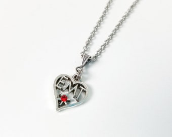 Simple Delicate EMT Crystal Heart Necklace