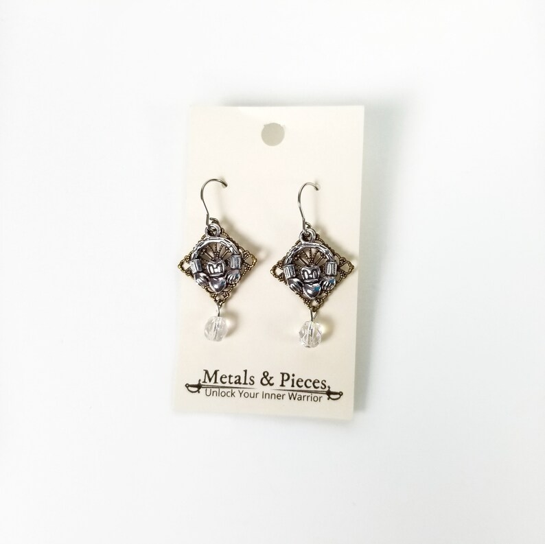 Filigree Claddagh Earrings image 1